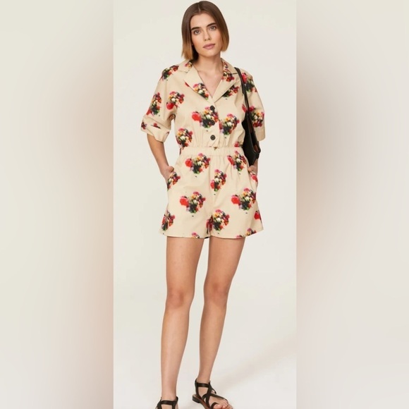 Adam Lippes Pants - Adam Lippes x RTR Blurry Floral Romper Size 10